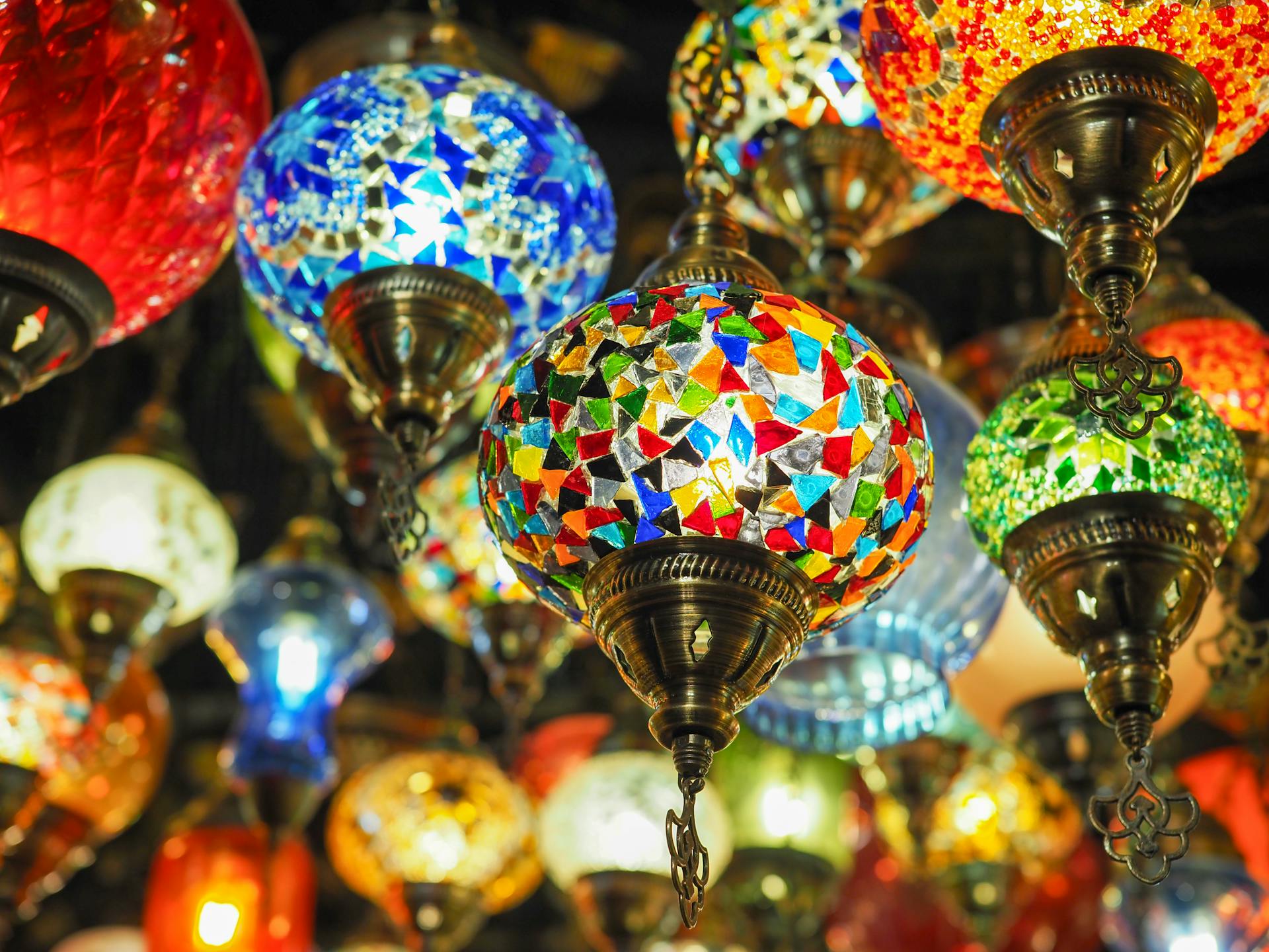 Colourful Mosaic Lantern
